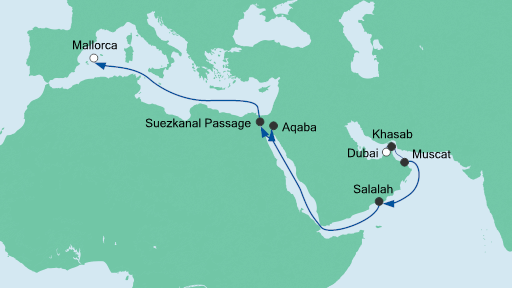 VAE, Oman, Jordanien,